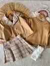 Kız çocuk trençkotlu 4lü set(çorap hediyelidir)