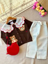 Kız çocuk triko teddy hırkalı takım