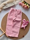 Kız çocuk yumuşak dokulu pembe jean