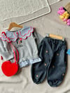 Laciel ayıcık nakışlı denim pantolon 
