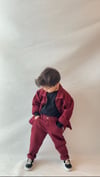 Unisex 2li denim takım(bordo)