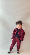 Unisex 2li denim takım(bordo)
