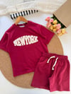 Unisex şortlu yazlık takım NEWYORK