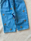 Unisex teddy nakışlı balon jean