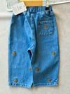 Unisex teddy nakışlı balon jean