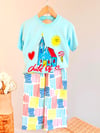 Unisex yazlık müslin pantolonlu  CHILD OF SUN takım