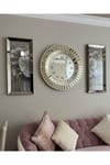 3’LÜ ANTİK SAAT VE 40*90 CM TABLOLAR SET