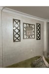 3’lü Bronz Aynalı X Model Duvar Saati(80*80 cm) ve Dekoratif aynalar Seti(35*100 cm)