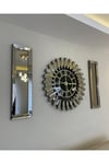 3’lü Bronz Renk 83 cm Piyano Saat ve 25x90 cm Aynalar set