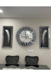 3’lü Füme Renk 65 cm Piyano Saat ve 30*70 cm Tablo Set