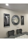 3’lü Füme Renk 65 cm Piyano Saat ve 30*70 cm Tablo Set