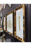 3 lü GOLD AYNALI AYETEL KÜRSİ, ELİF VE VAV TABLO SET