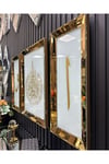 3 lü GOLD AYNALI AYETEL KÜRSİ, ELİF VE VAV TABLO SET