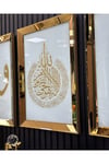 3 lü GOLD AYNALI AYETEL KÜRSİ, ELİF VE VAV TABLO SET