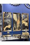 3’lü Gold Aynalı Gold Çerçeveli Herbiri 40x90 cm Aynalı Tablo set