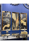 3’lü Gold Aynalı Gold Çerçeveli Herbiri 40x90 cm Aynalı Tablo set