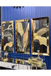 3’lü Gold Aynalı Gold Çerçeveli Herbiri 40x90 cm Aynalı Tablo set
