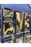 3’lü Gold Aynalı Gold Çerçeveli Herbiri 40x90 cm Aynalı Tablo set