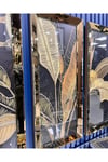 3’lü Gold Aynalı Gold Çerçeveli Herbiri 40x90 cm Aynalı Tablo set