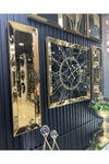 3’lü GOLD AYNALI MERMER DESEN SAAT SET