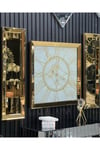 3’lü GOLD AYNALI MERMER DESEN SAAT SET