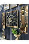 3’lü GOLD AYNALI MERMER DESEN SAAT SET