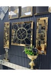 3’lü GOLD AYNALI MERMER DESEN SAAT SET