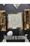 3’lü GOLD AYNALI MERMER DESEN SAAT SET