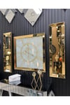 3’lü GOLD AYNALI MERMER DESEN SAAT SET