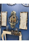 3’lü Gold Renk Kupa Saat ve 40*90 cm Tablo Set