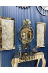 3’lü Gold Renk Kupa Saat ve 40*90 cm Tablo Set