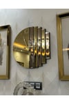 3’lü Gold Renk Ritmik Saat ve Tüy Tablo Seti