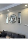 3’lü Gümüş Renk 83 Cm Saat Ve 25*90 Cm Aynalar Set