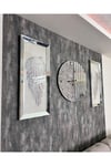 3’lü Ritmik Saat ve 40x90 cm Melek Kanadı Tablolar Seti
