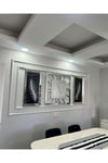 3’lü X Model 80*80 cm Aynalı Duvar Saati ve 40*90 cm Tüy Tablolar