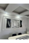 3’lü X Model 80*80 cm Aynalı Duvar Saati ve 40*90 cm Tüy Tablolar