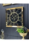 70*70 cm Gold Mermer Desenli Aynalı Saat