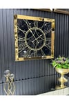 70*70 cm Gold Mermer Desenli Aynalı Saat