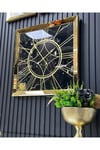 70*70 cm Gold Mermer Desenli Aynalı Saat