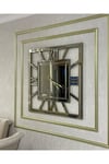 Bronz Aynalı X Model Duvar Saati 80*80 cm