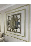 Bronz Aynalı X Model Duvar Saati 80*80 cm