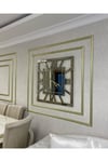 Bronz Aynalı X Model Duvar Saati 80*80 cm