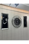 Gümüş Aynalı 3’lü 65 cm Saat ve 30*70 cm Tablo Seti