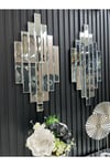 RİTMİK MODEL GÜMÜŞ AYNA 2'Lİ SET (35x75cm x 2 adet)