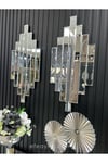 RİTMİK MODEL GÜMÜŞ AYNA 2'Lİ SET (35x75cm x 2 adet)