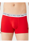 U.S. Polo Assn. Erkek Kırmızı - Gri Melanj - Lacivert 3 Lü Boxer
