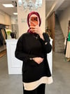 Modal Viskon Garnili ve Düğme Detaylı İkili Takım - Siyah