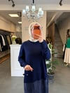 Niliwi Garantili Yanı Aksesuarlı Triko Kombin Elbise - Lacivert