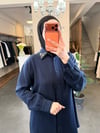 Tencel Kumaş Yaka Taş İşlemeli Pantolonlu Takım - Lacivert