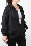 Hipatu 2 İp Şardonlu Fermuarlı Kapşonlu Oversize Sweatshırt Ceket